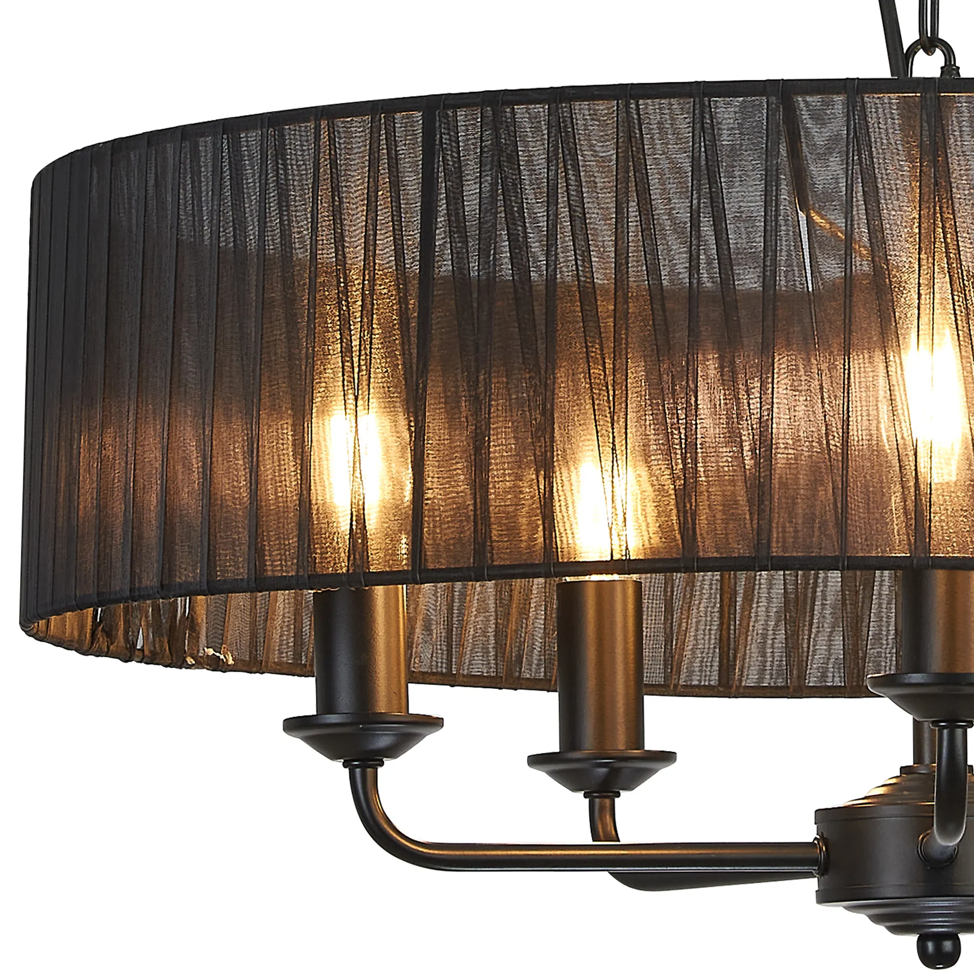 Banyan 45cm 3 Light Pendant Matt Black, Black DK1028  Deco Banyan MB BL